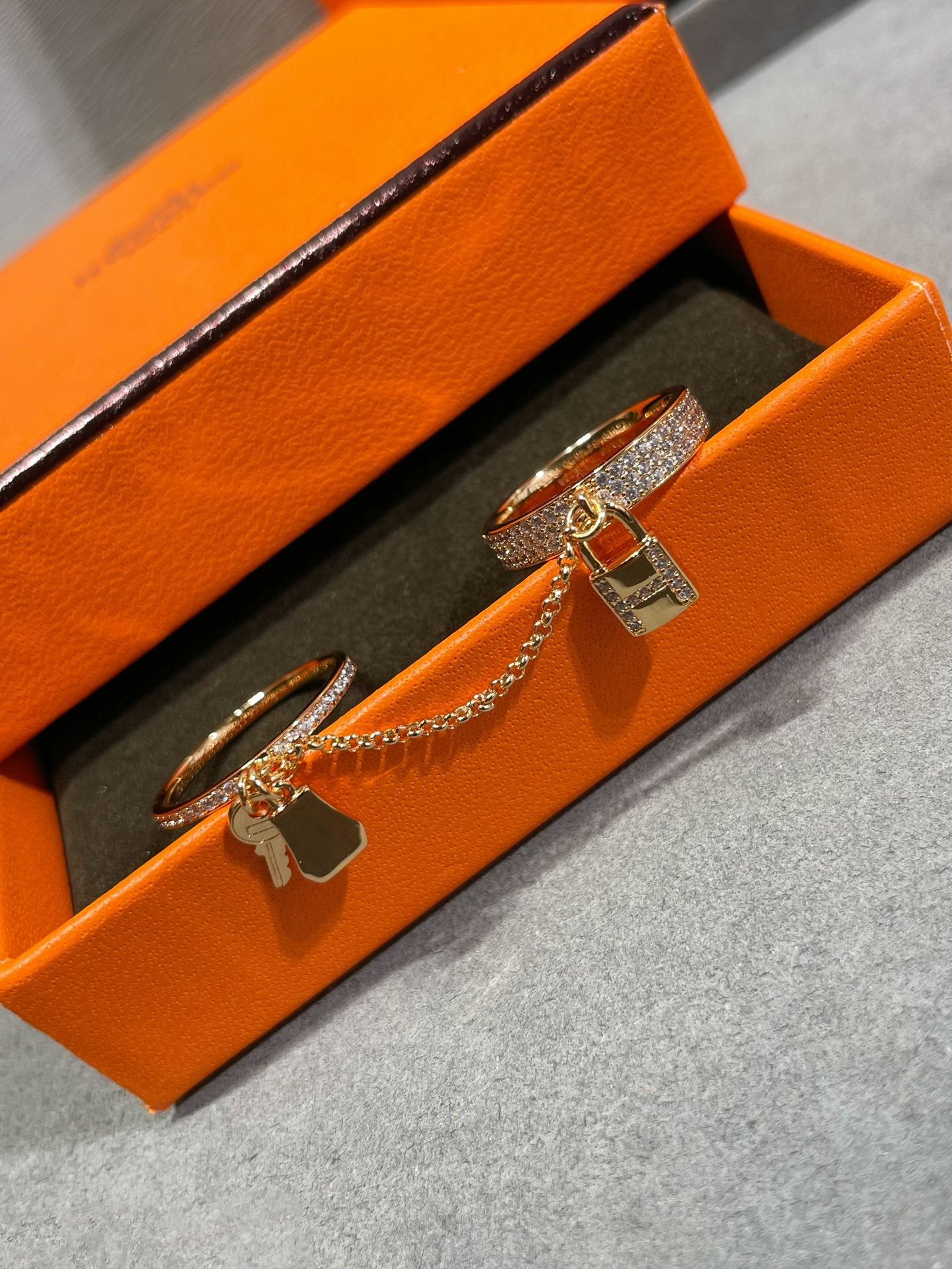 Aura HM KELLY CLOCHETTE DOUBLE RING IN  WITH DIAMONDS