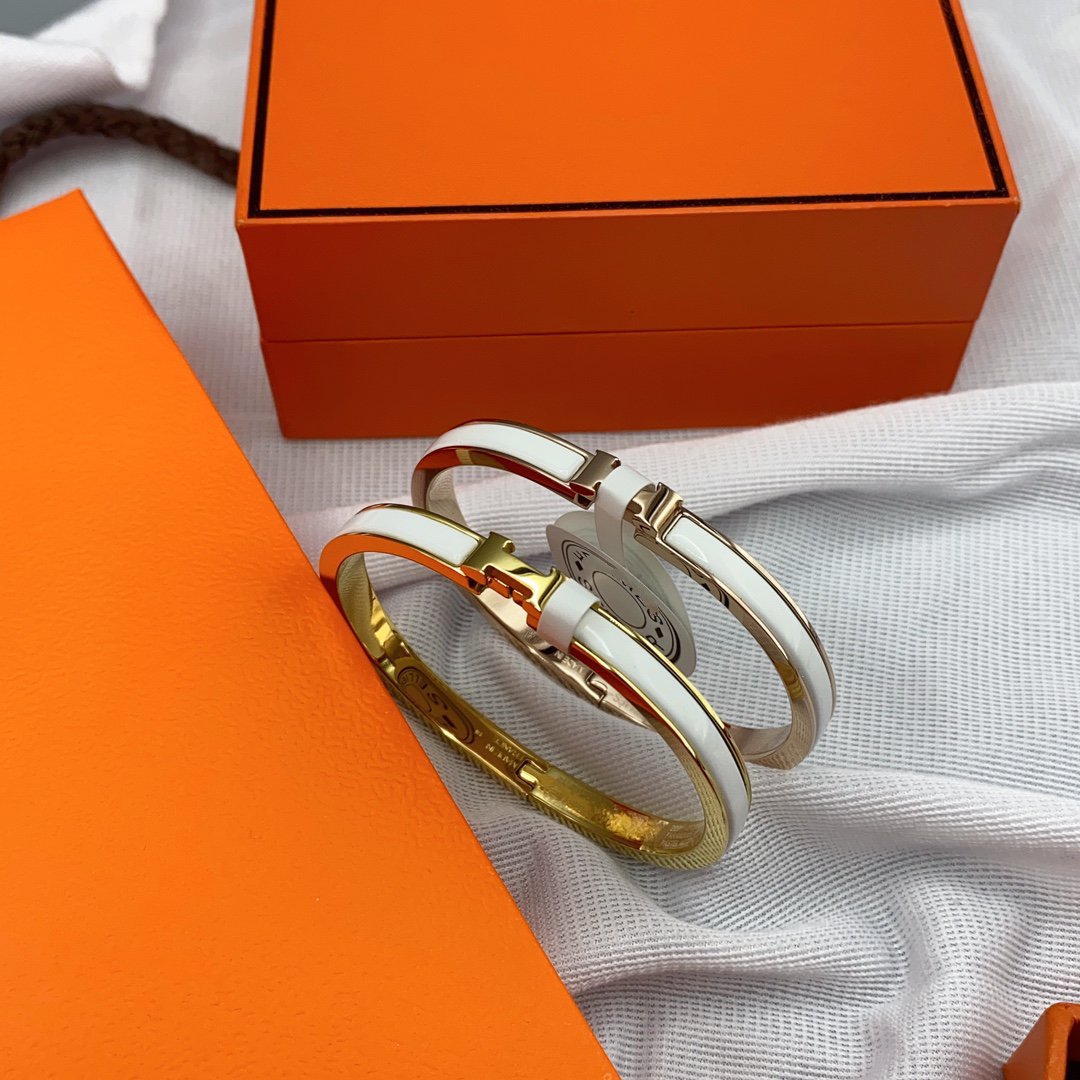 Aura CLASSIC HM CLIC WHITE 8MM ENAMEL BRACELET