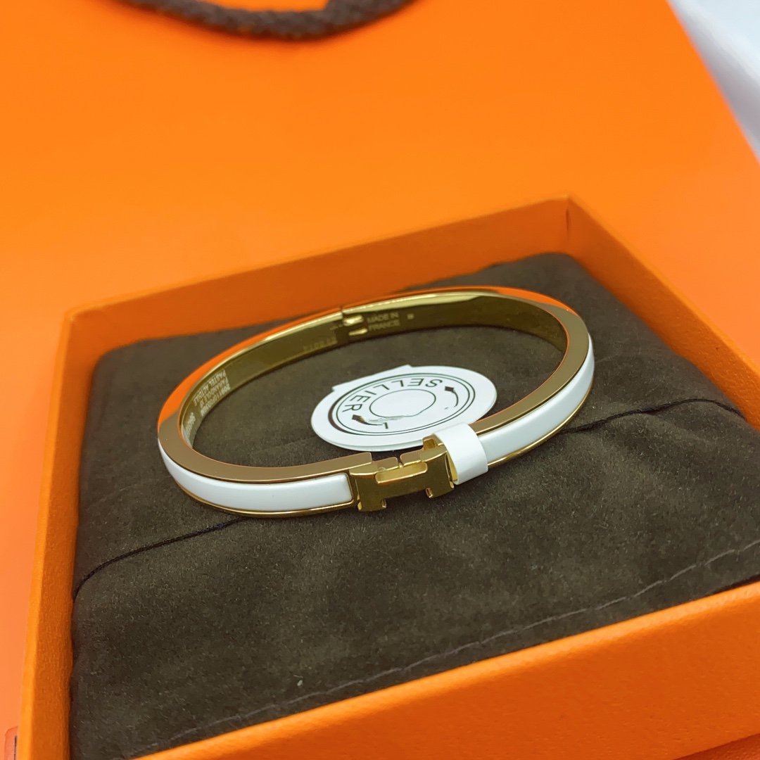 Aura CLASSIC HM CLIC WHITE 8MM ENAMEL BRACELET