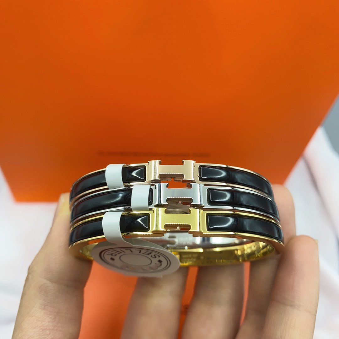 Aura CLASSIC HM CLIC BLACK 8MM ENAMEL BRACELET