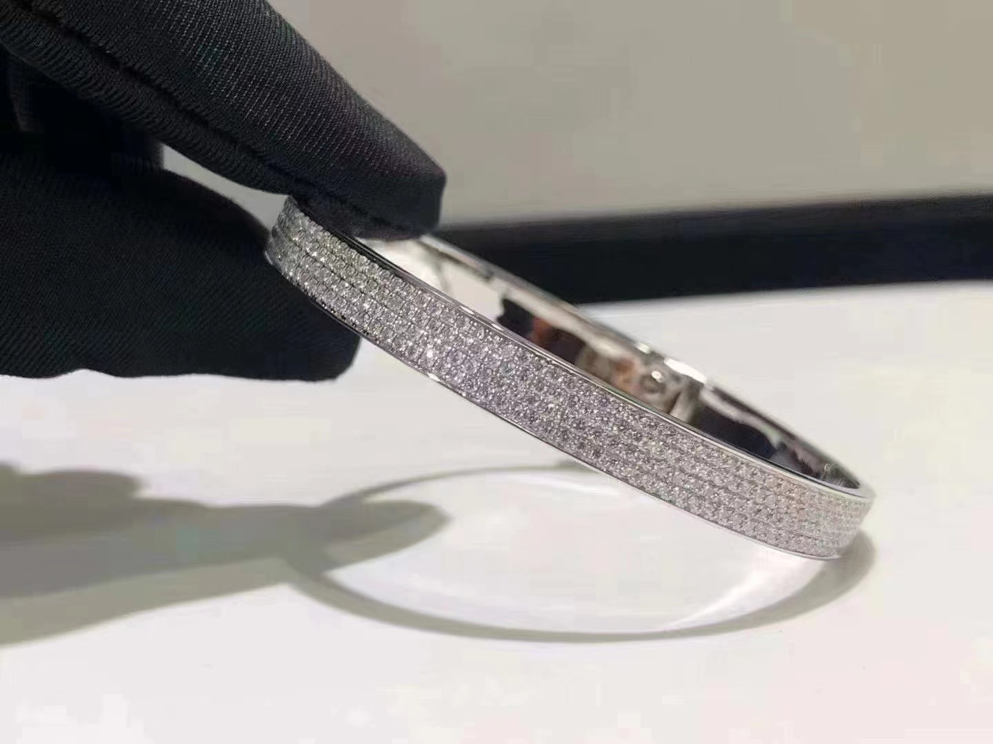 Aura HM KELLY BRACELET IN SILVER AND FULL PAVE DIAMOND