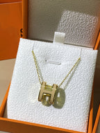 Aura HM CLIC YELLOW ENAMEL GOLD NECKLACE