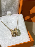 Aura HM CLIC YELLOW ENAMEL GOLD NECKLACE