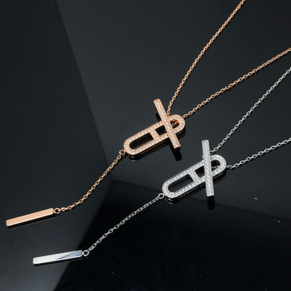 [⭐Aura ]HM NECKLACE PLATINUM ROSE GOLD DIAMOND