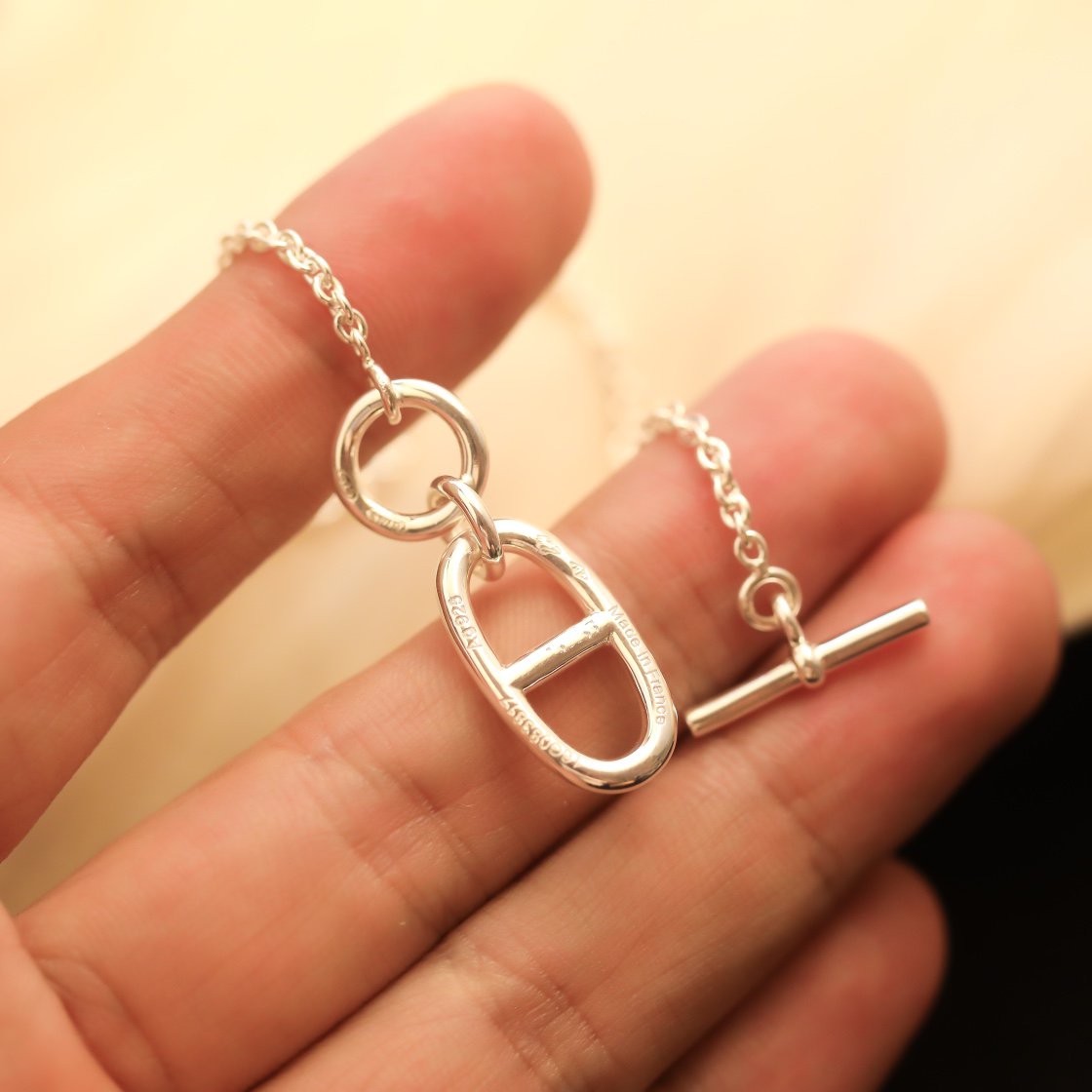 Aura HM CHAINE D'ANCRE PENDANT NECKLACE STERLING SILVER