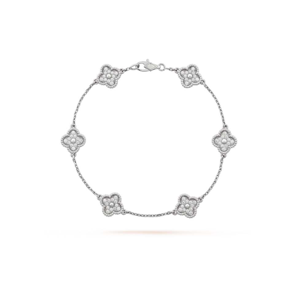 Aura CLOVER 6 MOTIV SILBER DIAMANTEN ARMBAND