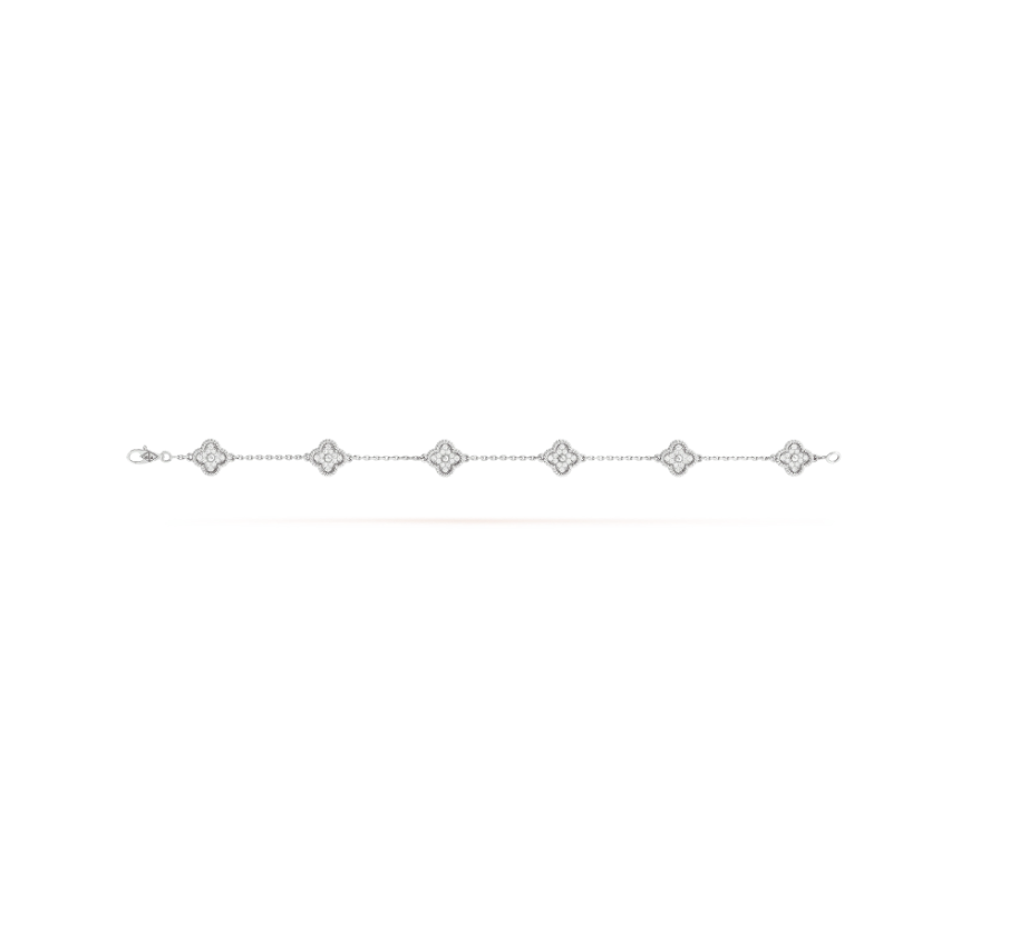 Aura CLOVER 6 MOTIV SILBER DIAMANTEN ARMBAND
