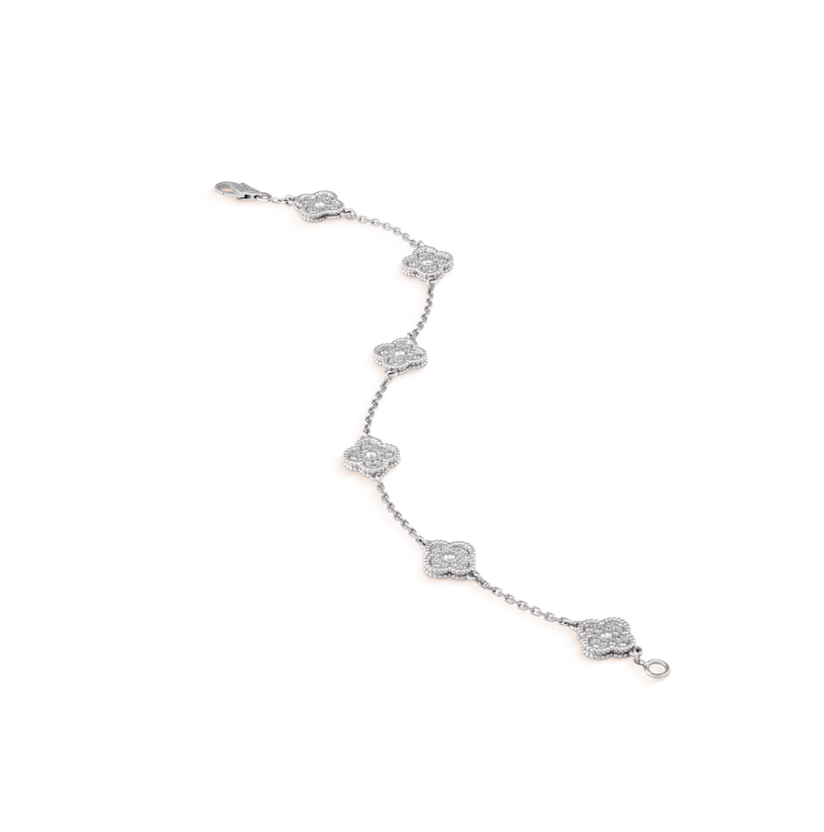 Aura CLOVER 6 MOTIV SILBER DIAMANTEN ARMBAND