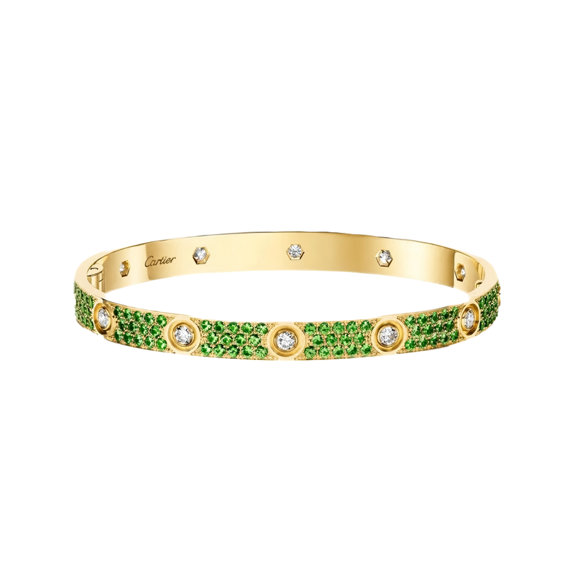 [Aura ] 2026 PAVE GEMSTONE LOVE BRACELET 6.1MM 10 DIAMONDS