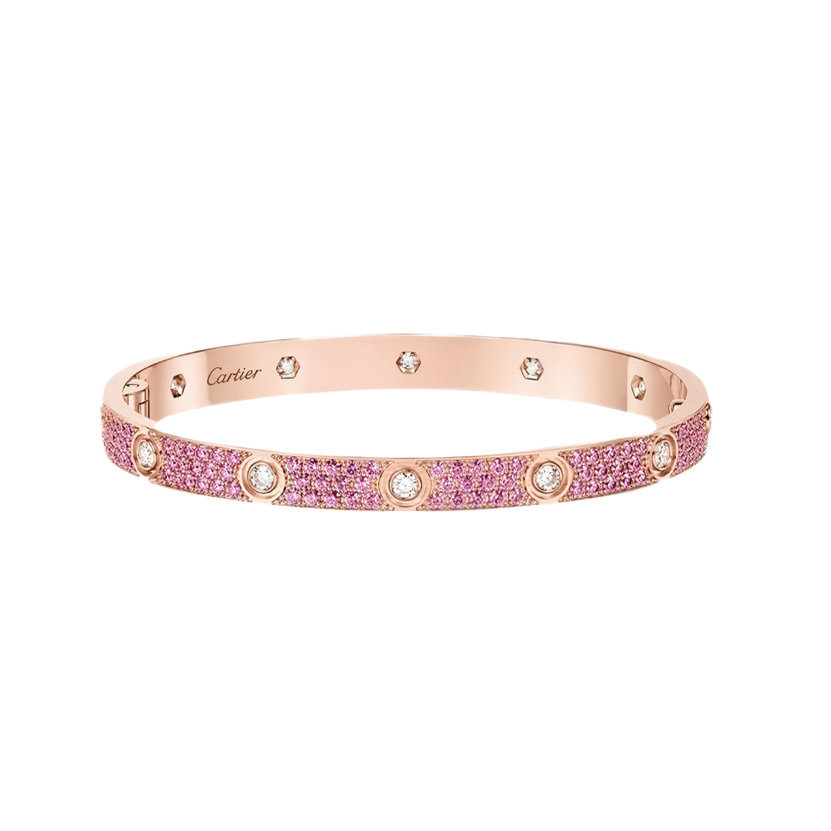 [Aura ] 2026 PAVE GEMSTONE LOVE BRACELET 6.1MM 10 DIAMONDS