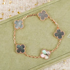 [Aura ]Neue CLOVER 5 MOTIF GRAU MOP ARMBAND KOLLEKTION