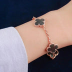 [Aura ]Neue CLOVER 5 MOTIF GRAU MOP ARMBAND KOLLEKTION