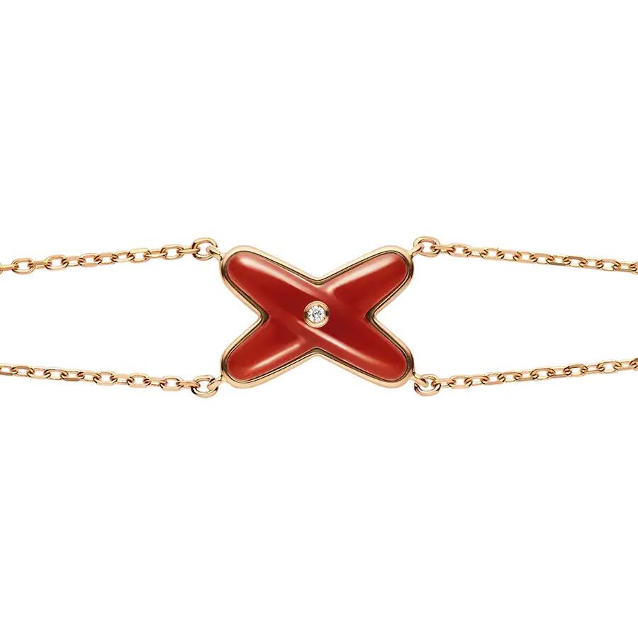 Aura JEUX BRACELET CARNELIAN PINK GOLD 1 DIAMOND