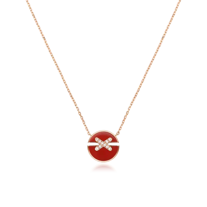 [⭐Aura ]JEUX DE ROSE GOLD DIAMOND NECKLACE