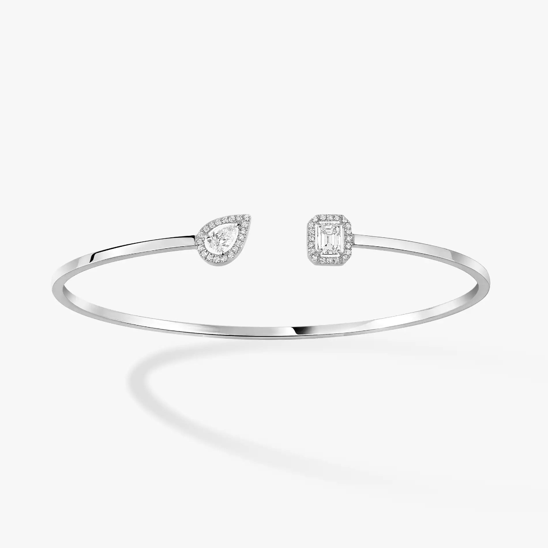 [Aura ] JONC FLEX MY TWIN TOI & MOI SILVER DIAMOND BRACELET