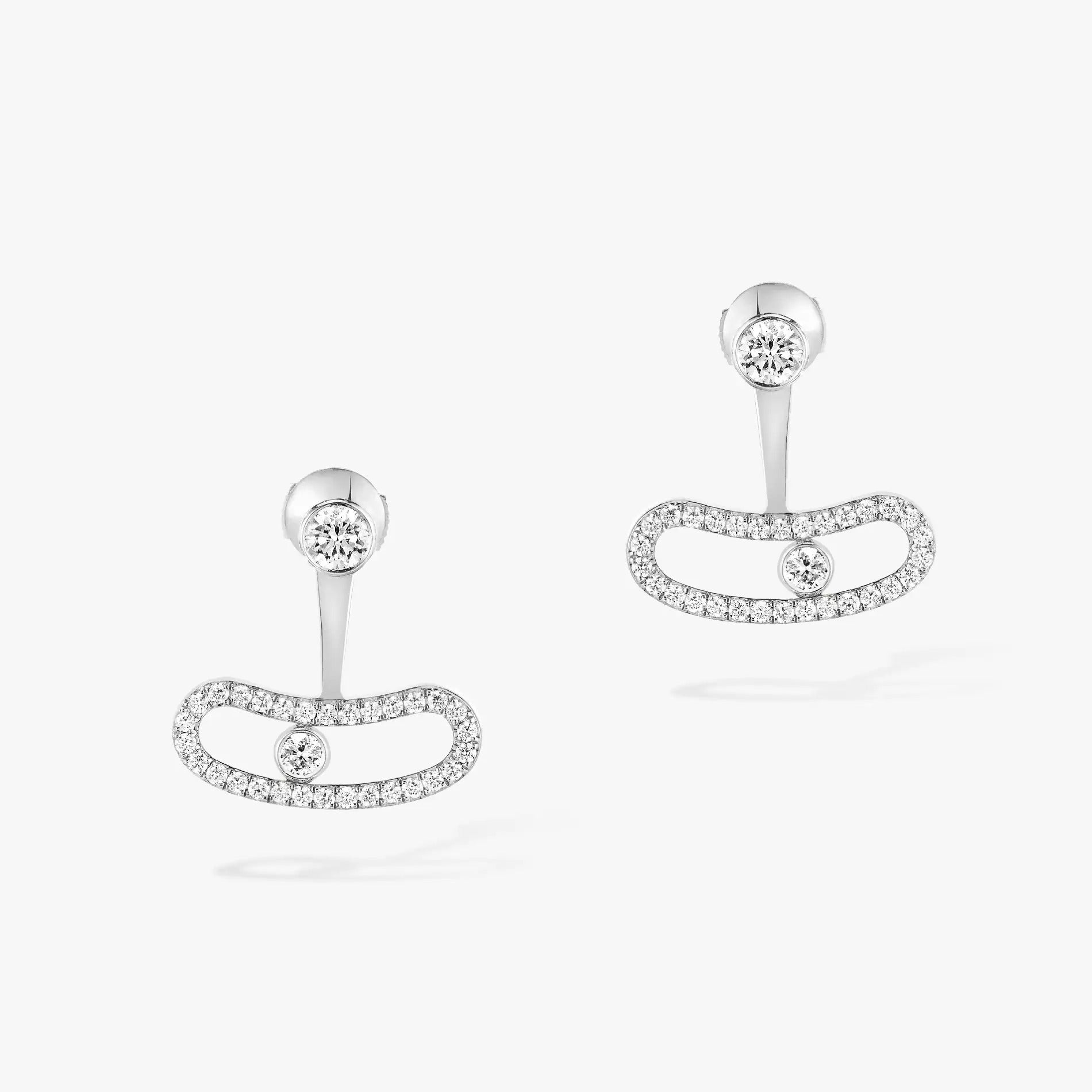 [Aura ] MOVE UNO SILVER DIAMOND EARRINGS