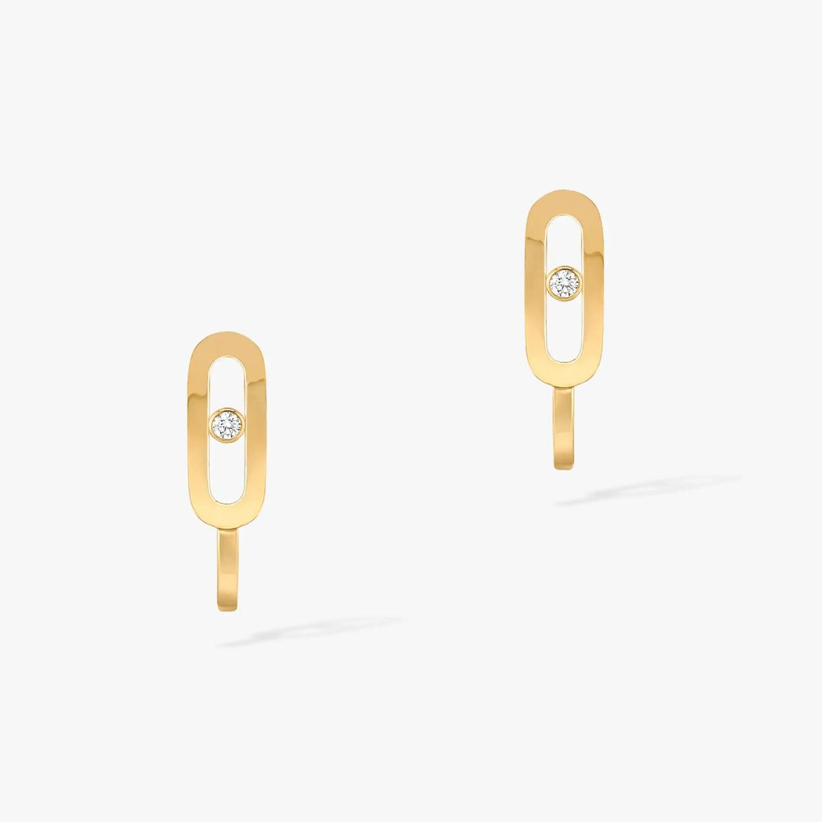 [⭐Aura ]CREOLES MOVE UNO MINI 1 DIAMOND EARRINGS