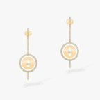 [Aura ]  MOVE ARROW PINK GOLD DIAMOND EARRINGS