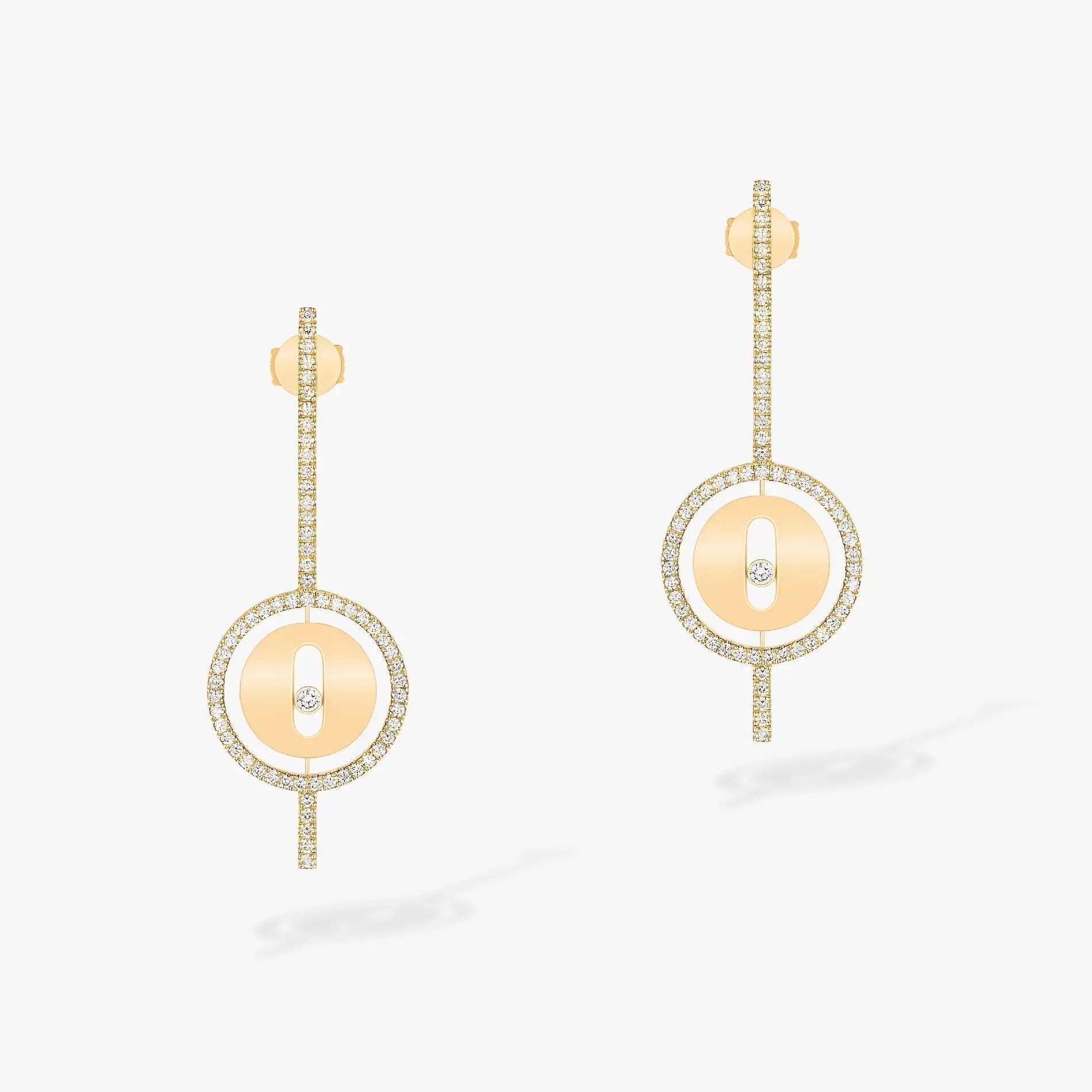 [Aura ]  MOVE ARROW PINK GOLD DIAMOND EARRINGS