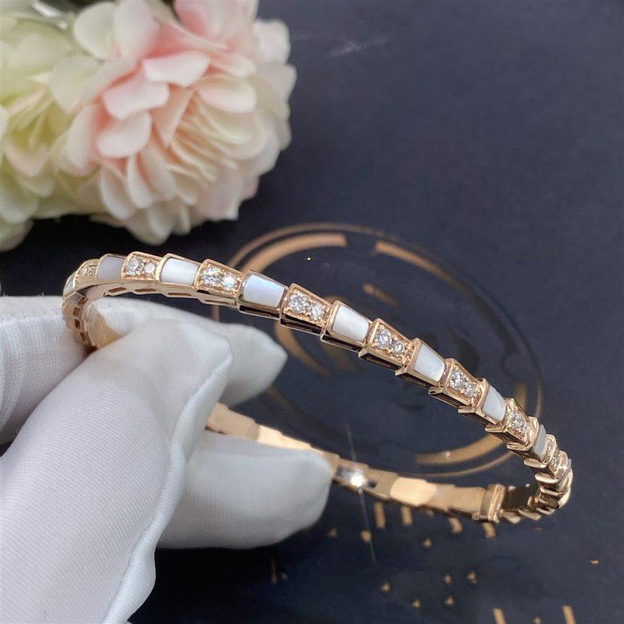 [⭐Veya]SERPENTI ARMBAND ROSÉGOLD PERLMUTT DIAMANT