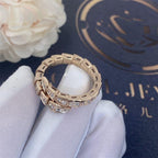[⭐DORISW]SERPENTI RING PINK GOLD DIAMOND PAVED 4MM