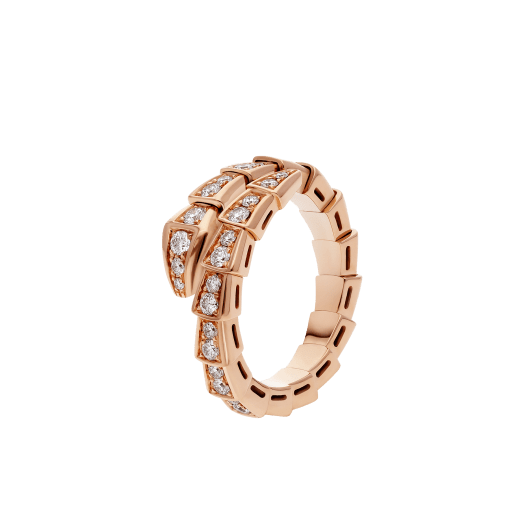 [⭐DORISW]SERPENTI RING PINK GOLD DIAMOND PAVED 4MM