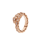 [⭐DORISW]SERPENTI RING PINK GOLD DIAMOND PAVED 4MM