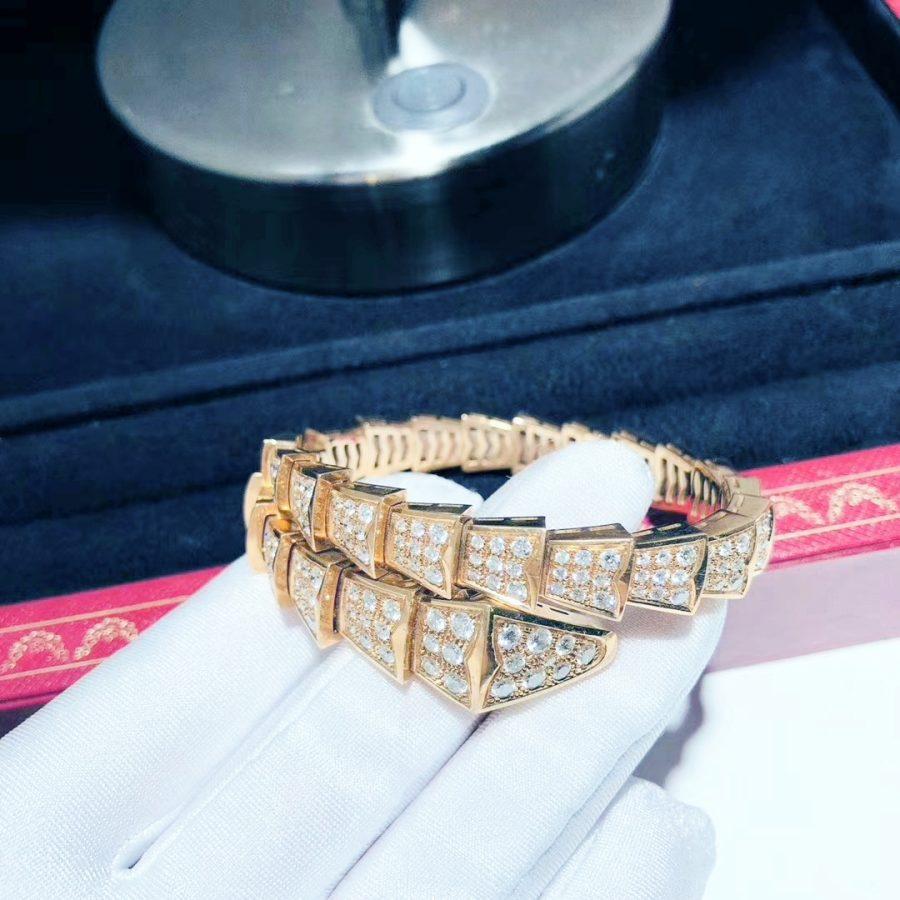 [⭐Veya]SERPENTI ARMBAND 8MM ROTGOLD DIAMANT