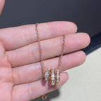 [⭐DORISW]SERPENTI PINK GOLD NECKLACE DOUBLE RING DIAMOND