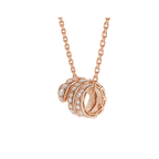 [⭐DORISW]SERPENTI PINK GOLD NECKLACE DOUBLE RING DIAMOND