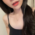 [⭐DORISW]SERPENTI PINK GOLD NECKLACE DOUBLE RING DIAMOND