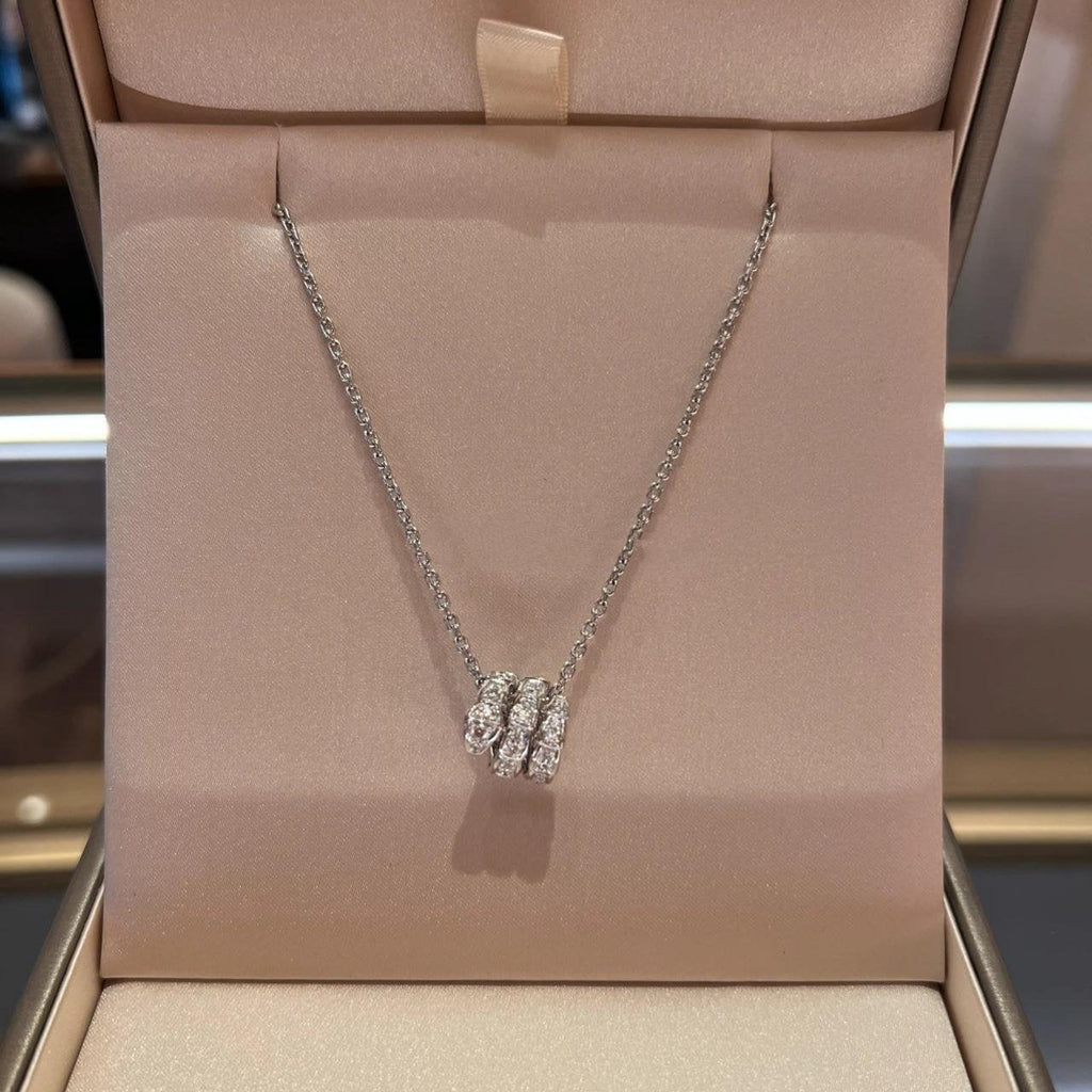 [⭐DORISW]SERPENTI  NECKLACE DOUBLE RING DIAMOND