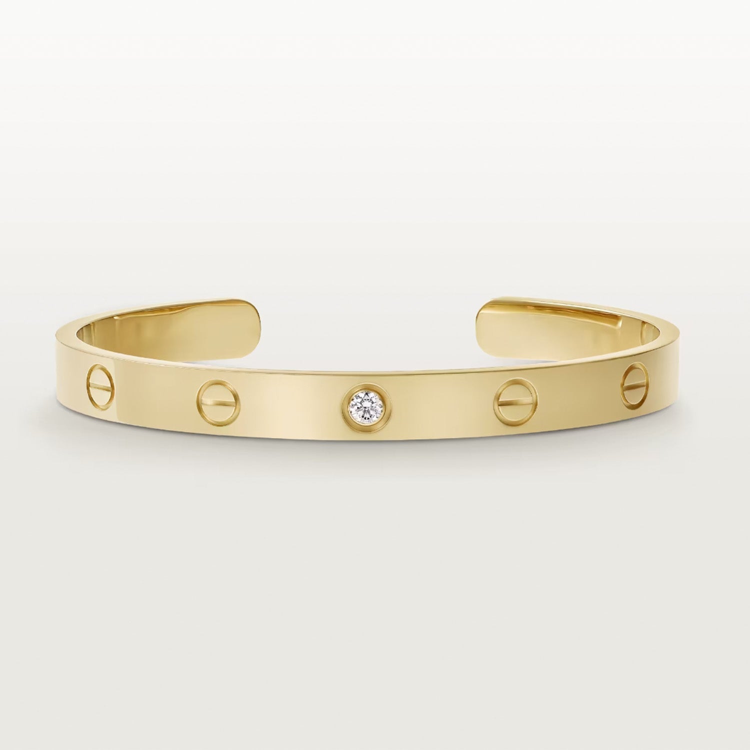 Aura LOVE BRACELET 6.1MM 1 DIAMOND OPEN CUFF