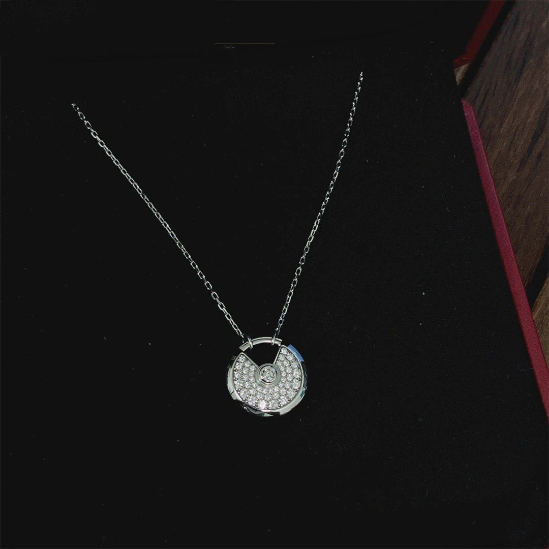 Aura AMULETTE SILVER FULL DIAMOND NECKLACE