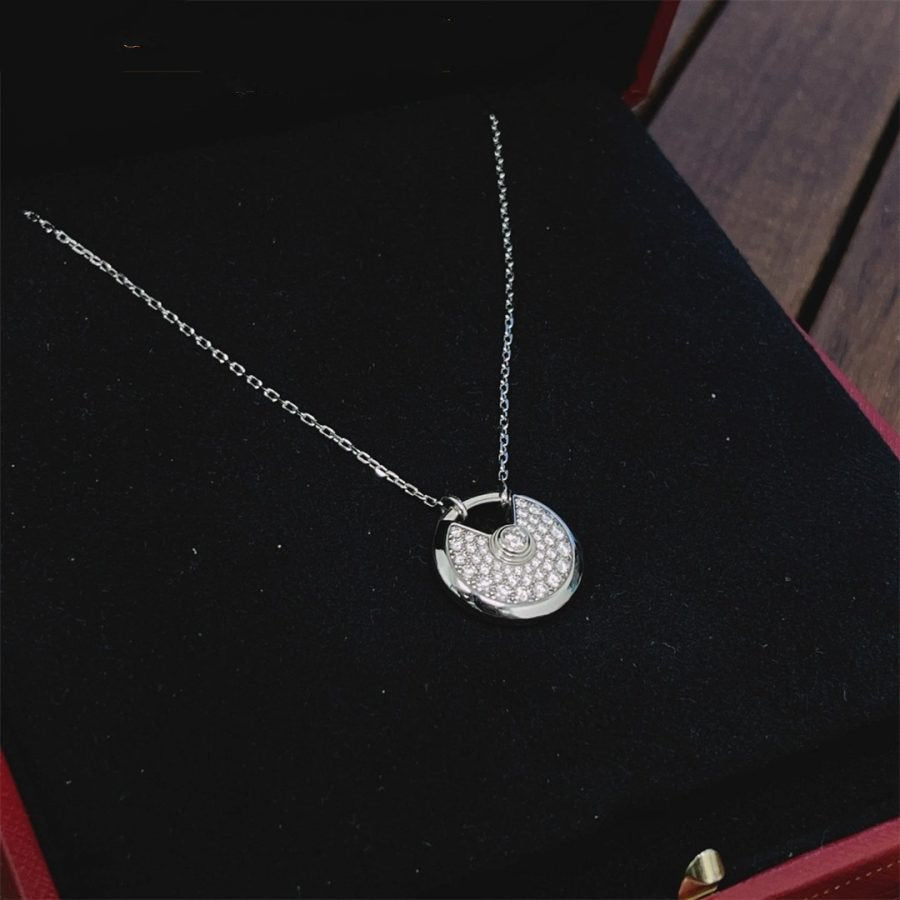 Aura AMULETTE SILVER FULL DIAMOND NECKLACE