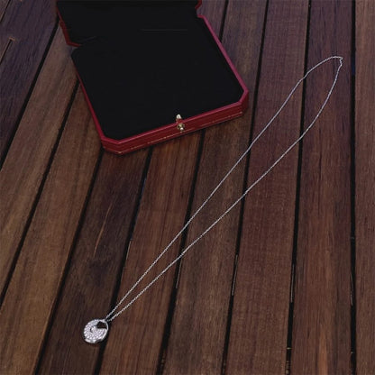 [⭐Aura ]AMULETTE SILVER FULL DIAMOND NECKLACE