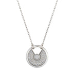 Aura AMULETTE SILVER FULL DIAMOND NECKLACE