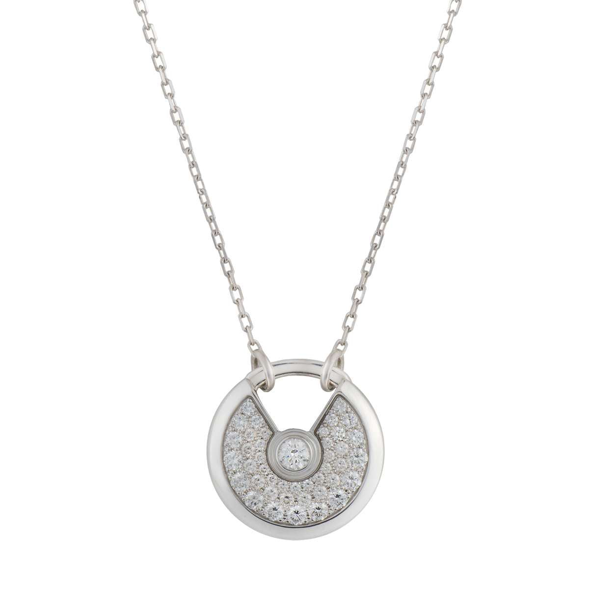 Aura AMULETTE SILVER FULL DIAMOND NECKLACE