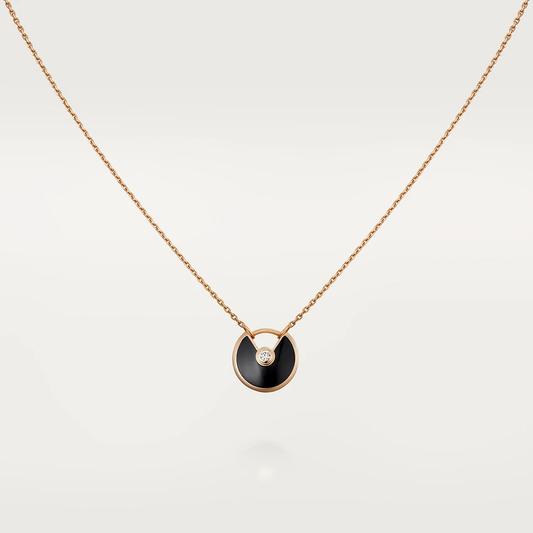 Aura AMULETTE ROSÉGOLD ONYX-HALSKETTE