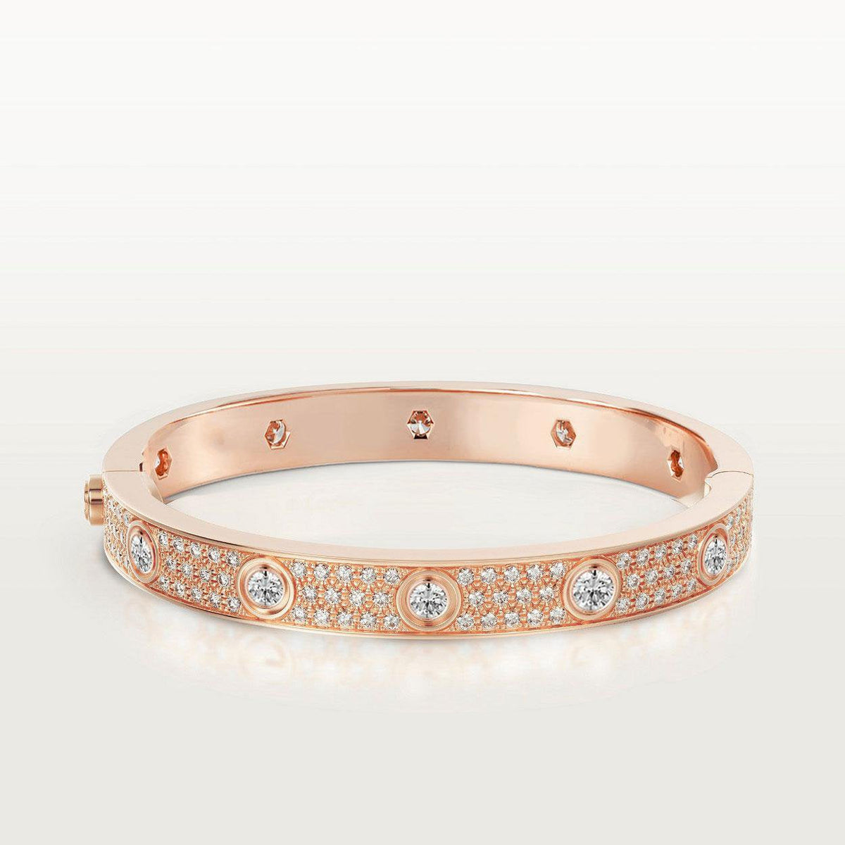 [⭐Aura ]LOVE BRACELET 6.1MM DIAMOND-PAVED 10 BIG DIAMONDS