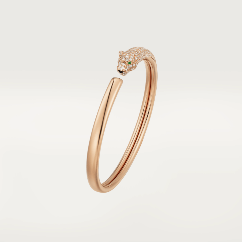Aura PANTHERE ROSE GOLD DIAMOND OPEN BRACELET