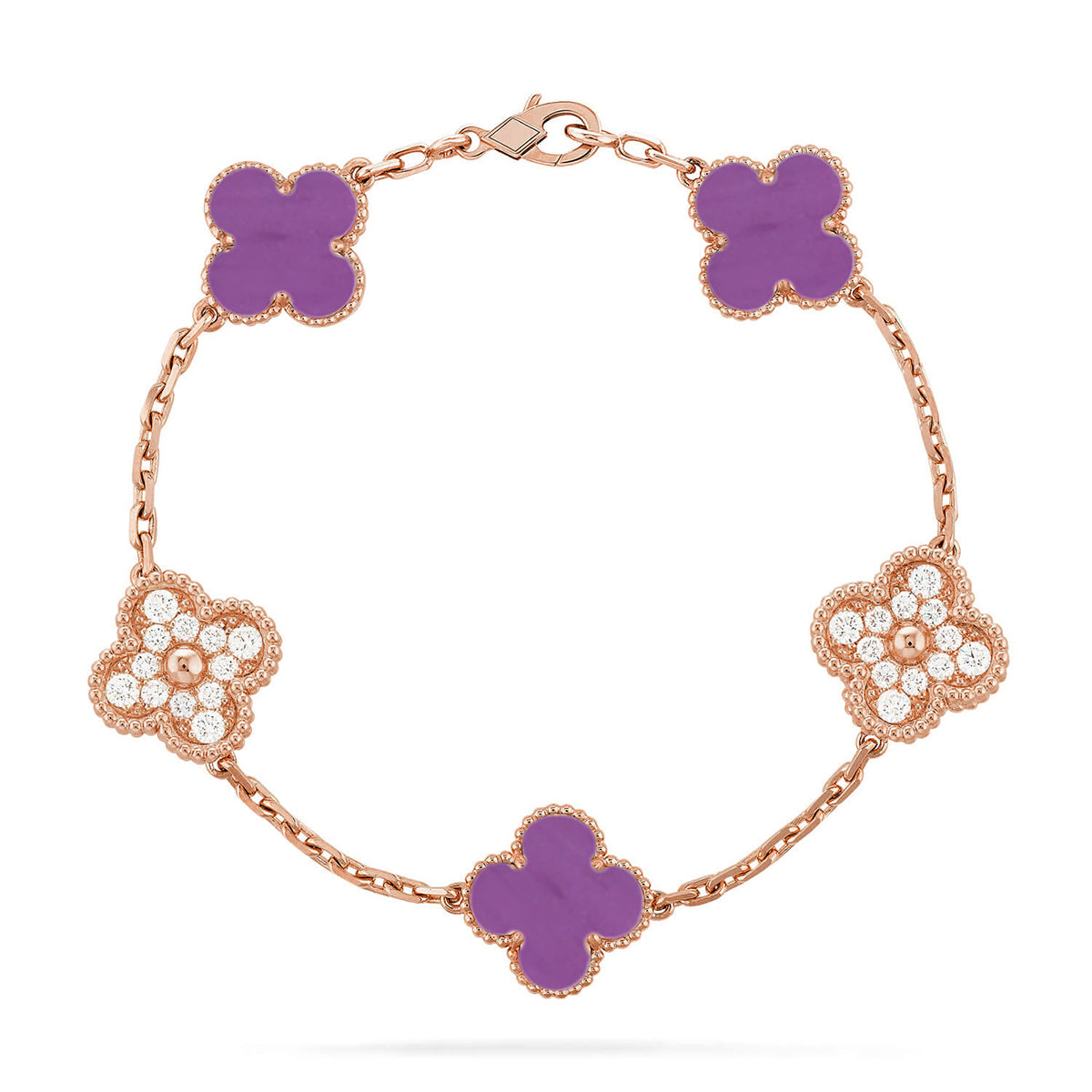 [Aura ]New  CLOVER 5 MOTIF VIOLET BRACELET COLLECTION