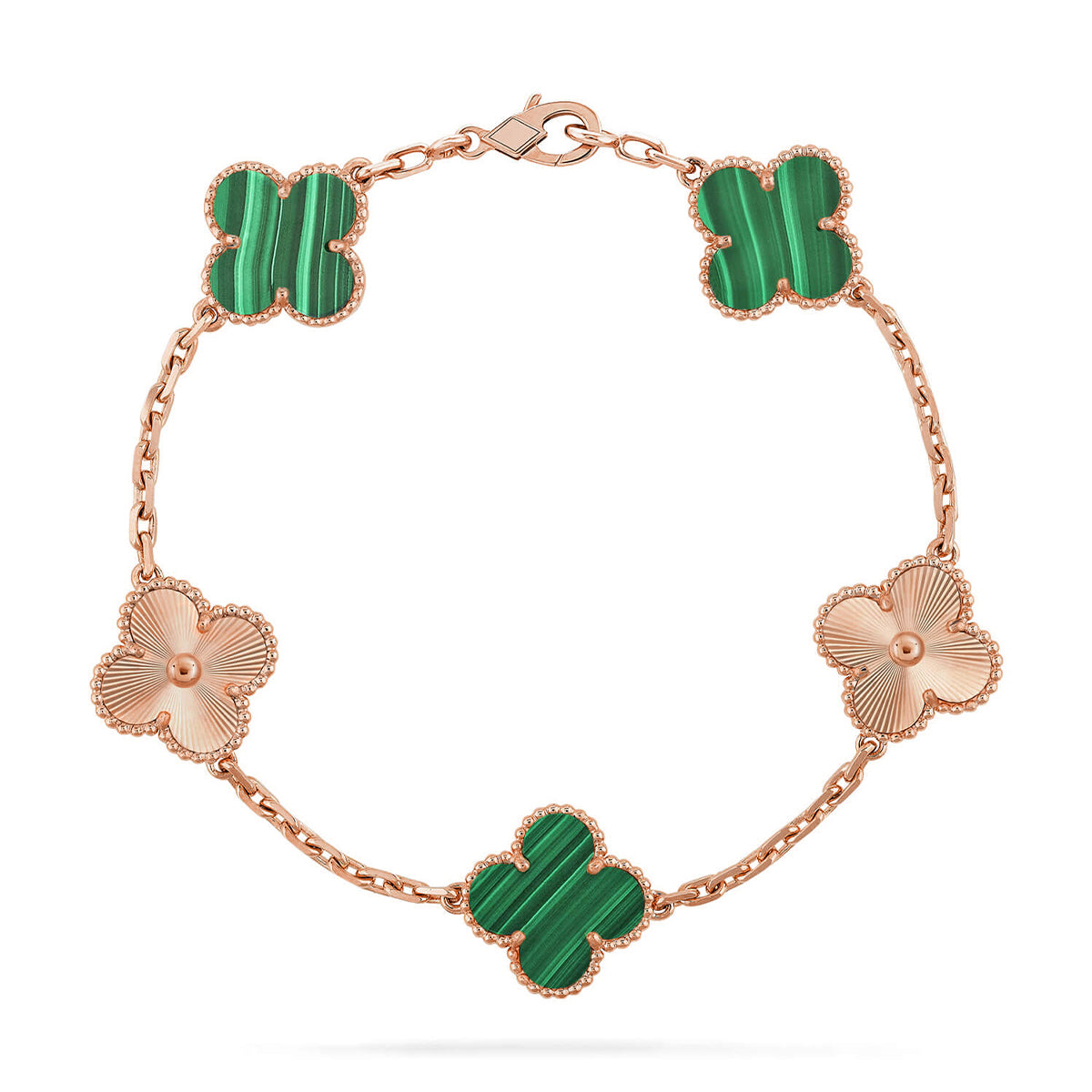 [Aura ]New  CLOVER 5 MOTIF MALACHITE BRACELET COLLECTION