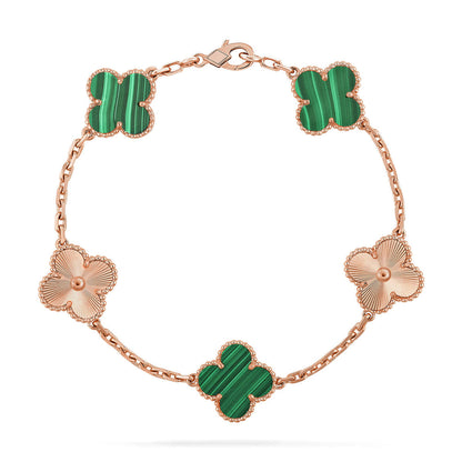 [Aura ]Neue CLOVER 5 MOTIV MALACHIT ARMREIF KOLLEKTION