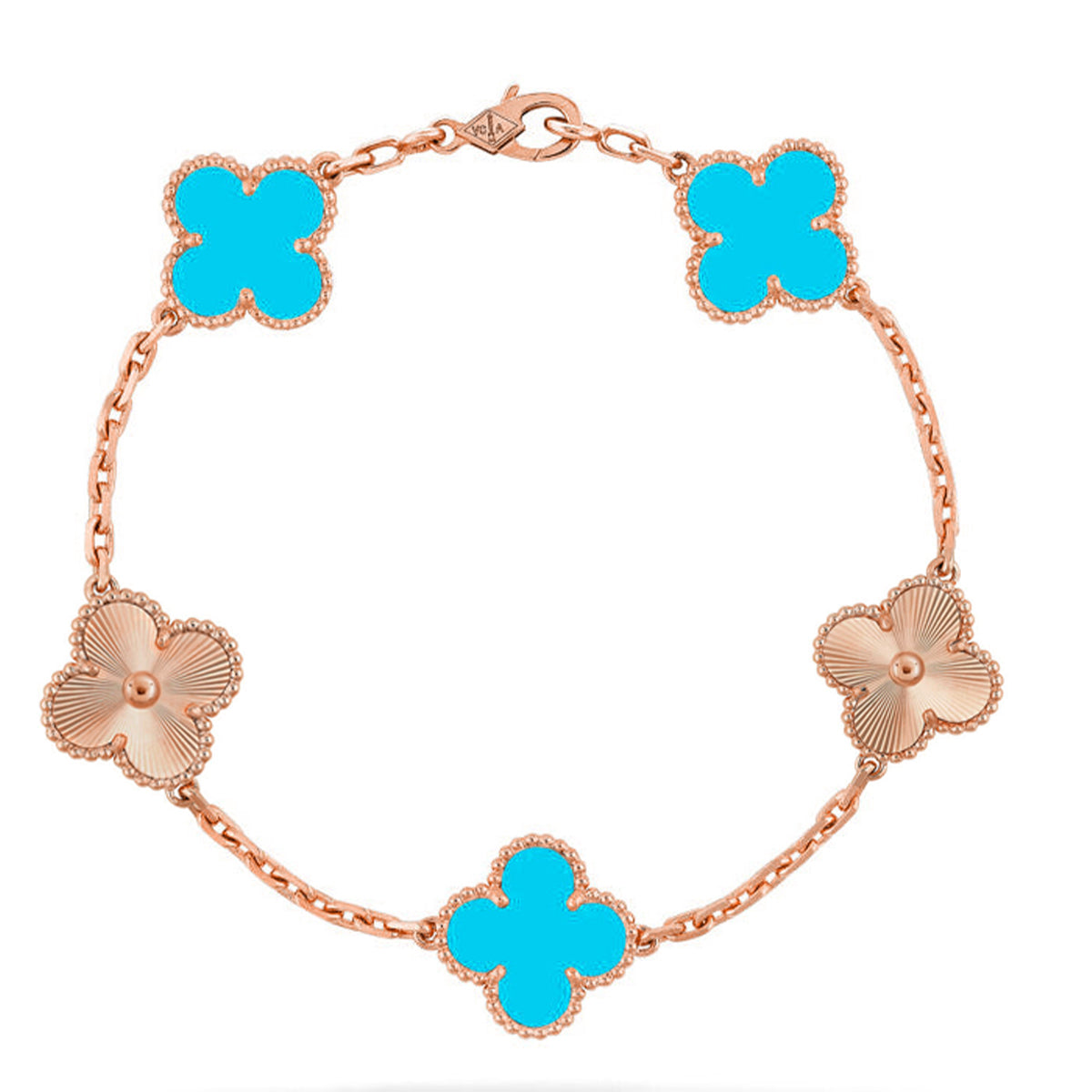 [Aura ]New  CLOVER 5 MOTIF TURQUOISE BRACELET COLLECTION