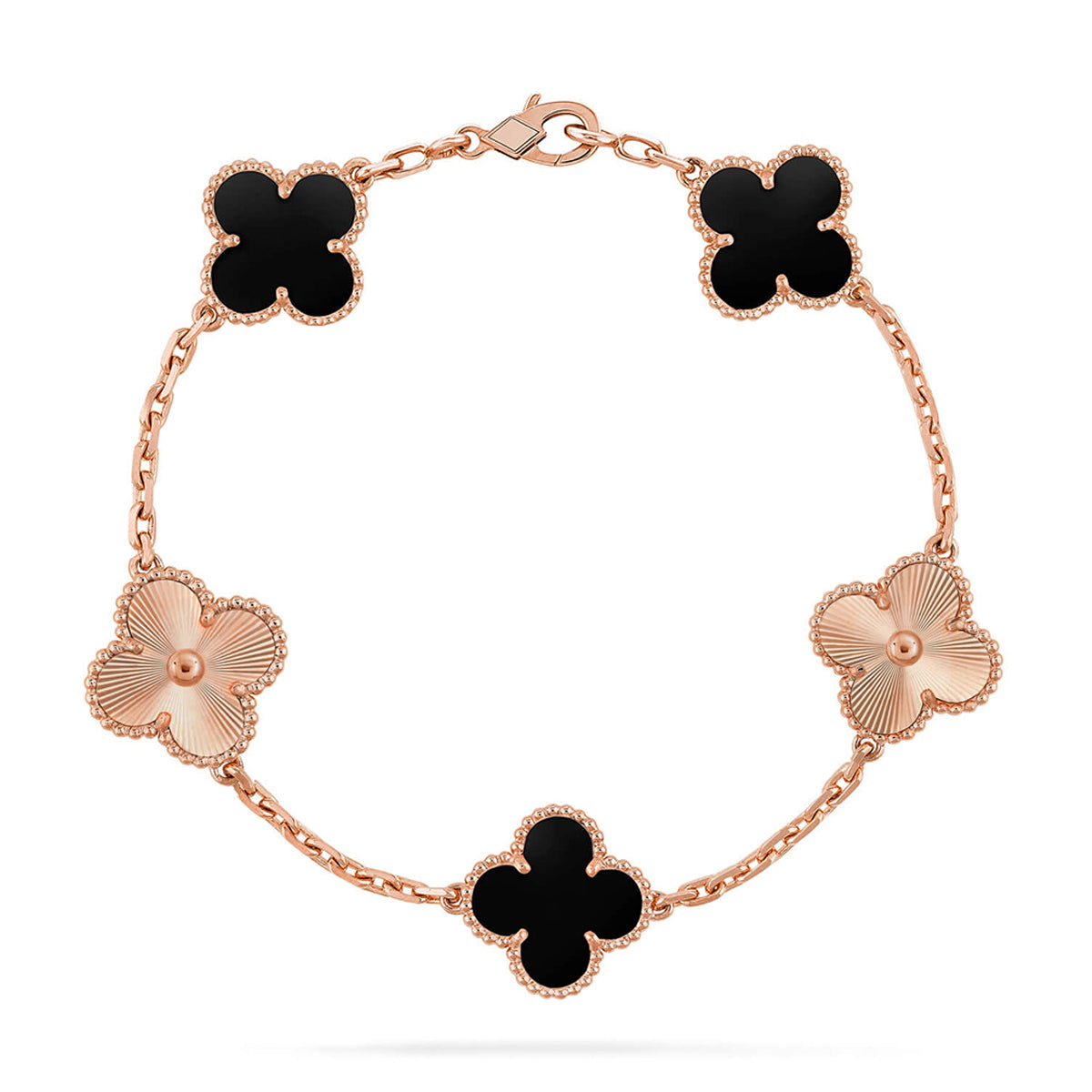 [Aura ]New CLOVER 5 MOTIF ONYXS BRACELET COLLECTION
