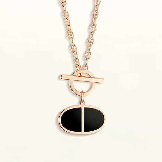 [⭐Aura ]CHAINE VERSO BLACK CERAMIC NECKLACE