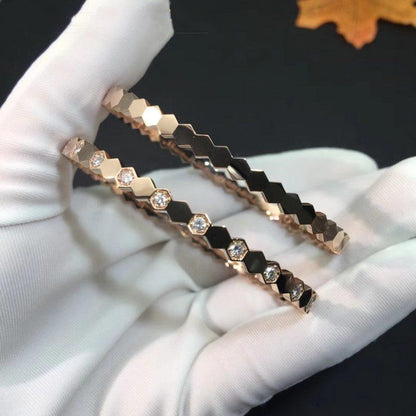 [⭐Aura ]BEE LOVE PINK GOLD DIAMOND BRACELET