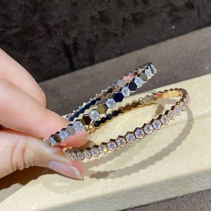 [⭐Aura ]BEE LOVE GOLD BRACELET FULL DIAMOND