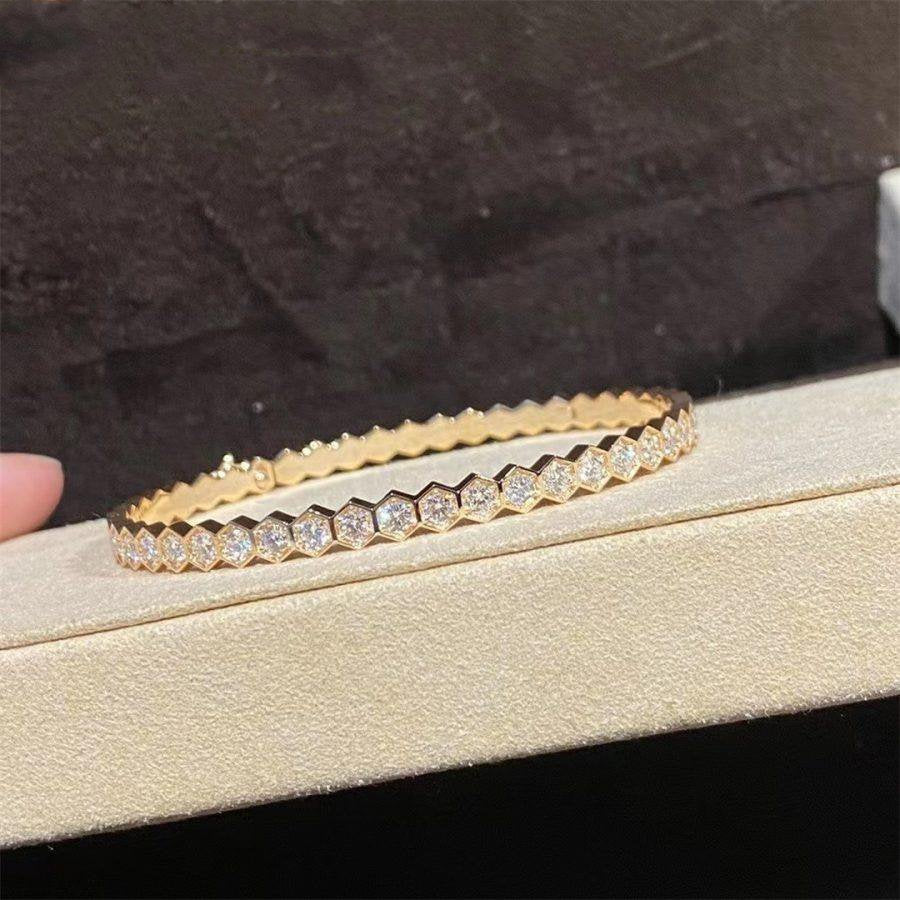 [⭐Aura ]BEE LOVE GOLD BRACELET FULL DIAMOND